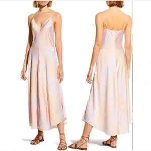 Vince Thin Strap Pastel Rainbow Maxi  Dress Size XS NEW